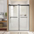 AquivaCoast Frameless Shower Door, 56-60 in W x 76 in H, Soft-Close Double Sliding Shower Door, 5/16" (8mm) Clear Tempered Glass with Double Rollers, Matte Black