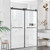AquivaCoast Frameless Shower Door, 56-60 in W x 76 in H, Soft-Close Double Sliding Shower Door, 5/16" (8mm) Clear Tempered Glass with Double Rollers, Matte Black