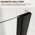 ACE DECOR 34-35.4" W x 72" H Frameless Pivot Shower Door, Matte Black