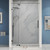 ZKRK Frameless Hinged Shower Door, 8mm Tempered Glass, Matte Black Hardware