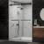 ZKRK Glass Shower Enclosure, 56-60in Adjustable Width, 8mm Tempered, Black