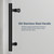 ZKRK Sliding Glass Shower Door, 56-60in Wide, 76in High, Black Hardware
