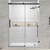 ZKRK Sliding Glass Shower Door, 56-60in Wide, 76in High, Black Hardware