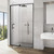 38-42" W x 74" H Pivot Semi-Frameless Swing Glass Shower Door, Matt Black