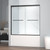 ENSO SENKA Sliding Bathtub Shower Door 56-60" W x 58" H, Matte Black
