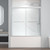 ENSO SENKA Sliding Bathtub Shower Door 56-60" W x 58" H, Brushed Nickel