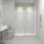 EPXMKX Soft Close Frameless Sliding Shower Door 55-60" Wx76 H, Brushed Gold