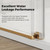 DELAVIN 56-60" W x 72" H Frameless Shower Door, Heavy Duty Gold Shower Door