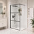 Findepot Fixed Shower Glass Panel 36"W×75"H Shower Door, Matte Black