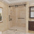 Trumbeak 56-60" W x 76" H Frameless Shower Door,Sliding Shower Door with 5/16"(8mm) Clear SGCC Tempered Glass,Glass Shower Door w/Seal Strip Parts and Handle,Stainless Steel Hardware,Black