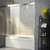 56''-60" W×62" H Gloss Chrome Bathtub Shower Door, 60 Inches Semi Frameless Glass Door for Bath tub, Reversible Adjustable Bathroom Sliding Glass Shower Door with 1/4" (6mm) Clear SGCC Tempered Glass