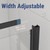 Bathlink 42"x78" 3-Panel Shower Sliding Glass Door, Matte Black, 8mm