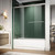 ELEGANT 58 1/2 in.- 60 in.W x 62 in. H Bypass Sliding Tub Shower Doors with 1/4 in. Clear Glass, Tub Glass Shower Door, Brushed Nickel Finish