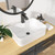 Kichae 19"x15" Rectangle Bathroom Vessel Sink with Faucet Combo Porcelain Ceramic White Vanity Sink Above Counter Modern Sink with Faucet Hole for Lavatory, Hotel Art Basin, Home Washing Basin