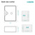 Kichae 19"x15" Rectangle Bathroom Vessel Sink with Faucet Combo Porcelain Ceramic White Vanity Sink Above Counter Modern Sink with Faucet Hole for Lavatory, Hotel Art Basin, Home Washing Basin