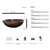 Bathroom Artistic Vessel Sink, Tempered Glass Vanity Round Bowl, Brown