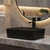 Ceramic Bathroom Sink, Black 19" x 15" Above Counter Porcelain Vessel Sink