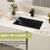 Fuyuoer Black Undermount Bathroom Sink 21x15 Inch Rectangular Porcelain