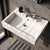 NUESTRA VIDA 4-Inch Centerset Wall Mount Sink, 24" x 16.7" Rectangular White Ceramic Wall Hung Vanity Sink with Overflow, Floating Porcelain Hand Wash Basin