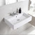 NUESTRA VIDA 4-Inch Centerset Wall Mount Sink, 24" x 16.7" Rectangular White Ceramic Wall Hung Vanity Sink with Overflow, Floating Porcelain Hand Wash Basin
