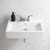 NUESTRA VIDA 4-Inch Centerset Wall Mount Sink, 24" x 16.7" Rectangular White Ceramic Wall Hung Vanity Sink with Overflow, Floating Porcelain Hand Wash Basin