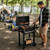 Black Outdoor BBQ Charcoal Grill Cart for Patio, 43 Inch Backyard Barbecue Grill with 2 Side Prep Tables, Grill for Patio, Picnic, Tailgating, Charcoal Grill With Side Tables, 43 In Outdoor BBQ Grill