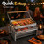 Rotating Charcoal Grill, Portable Stainless Steel BBQ Gril