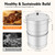 Stainless Smokeless Charcoal Grills, Surround Charcoal Barrel Grill w/ 50 Skewers, 360° Smokeless Outdoor Barbecue Grill for Travel for Outdoor Cooking, BBQ, Camping Grill Picnic Patio Backyard