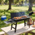 Portable Charcoal Grill with Side Shelves, Black