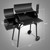 Outdoor Charcoal Barbecue Offset Smoker Grill with Wheels, Heavy-Duty Barrel BBQ Grill Combo with Temperature Gauge, Smoke Stack & Front Prep Shelf for Yard, Camping & Patio, Black