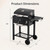 Happygrill Portable Outdoor Charcoal Grill with Wheels, Foldable Side Table