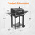 Charcoal Grill with 2 Side Tables,Camping BBQ Grill with Lid & Chimney