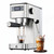 Hetoy 20-Bar Semi-Automatic Coffee Shot Machine with Steam Milk Frother, Removable 34oz Water Tank, Compact Stainless Steel Design for Cappuccino & Latte – Silver US Standard