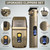 Hatteker Men Waterproof Cordless Beard Trimmer Clipper & Foil Shaver All-in-One Kit