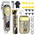 HIENA PRO Professional Hair Clipper Set for Men, Rechargeable Cordless Clippers and Trimmers Set, Electric Foil Shavers and Beard Trimmers, Hair Cutting Tools with LED Display, Gifts for Men
