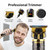 HIENA PRO Professional Hair Clipper Set for Men, Rechargeable Cordless Clippers and Trimmers Set, Electric Foil Shavers and Beard Trimmers, Hair Cutting Tools with LED Display, Gifts for Men
