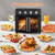 PlumChef 26L Large capacity French Double-Door Air Fryer Convection Toaster Oven,1700W, 7 Preset Menus, 7-in-1 Multi-Function for Bake, Roast, Grill, Toast, Dehydrate& Defrost,Stainless Steel,Black