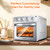 Plum chef 27.5QT 6-in-1 Air Fryer Toaster Oven Extra Large Dropdown-Door 6-Slice Convection Oven for Air Frying, Baking, Roasting, Broiling & Grilling, Stainless Steel Housing, Stainless Steel