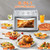 Plum chef 27.5QT 6-in-1 Air Fryer Toaster Oven Extra Large Dropdown-Door 6-Slice Convection Oven for Air Frying, Baking, Roasting, Broiling & Grilling, Stainless Steel Housing, Stainless Steel