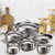 Colourcoco Stainless Steel Cookware Set Pots and Pans - 12 Pieces Nonstick Pot and Pan Set Includes 1 Frying Pans, 5 Pots, 6 Lids, with Stay Cooling Handle, Non-Toxic, Induction & Oven Safe