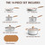 MOSIECH 14 Piece Stainless-Clad Aluminum Cookware Set, Pots and Pans Set