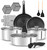 KOCH SYSTEME CS 17PCS Tri-Ply Stainless Steel Cookware Set, Nonstick Hybrid