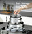 KOCH SYSTEME CS 17PCS Tri-Ply Stainless Steel Cookware Set, Nonstick Hybrid