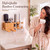 Wenqik Wall Mount Hair Tool Organizer Bamboo Hair Dryer Holder Tool Storage