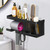 Boomersun Hair Dryer Holder, Blow Dryer Organizer, Hair Dryer Holder Wall Mounted with Shelf for Bathroom, Salon, Bedroom Organizers & Storage(Matte Black)
