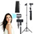 Hands Free Hair Dryer Stand with Tripod, 23.6-47.2 Inch Adjustable Height, 180° Rotating Universal Clip, Foldable Metal Blow Dryer Holder for Bathroom Vanity Makeup Room Home Styling & Pet Grooming, Fits Most Hair Dryers