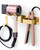 Hair Dryer and Straightener Holder, Stainless Steel Hair Dryer Stand for Bathroom, Hair Dryer Holder Wall Mounted Adhesive or Drilling, Hair Tool Organizer for Salon Barber Shops Gold BANJEKT