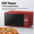 Farberware Countertop Microwave Oven 0.9 Cu. Ft. 900 Watts Red | 10 Power Levels With Multi-Stage Cooking, 6 Preset Options, LED Display, Express Cooking