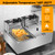 Double Tank Electric Deep Fryer, 22.8QT, 110V 3400W, Silver Stainless Steel
