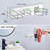 Oukimly Blow Dryer Holder Wall Mounted Curling Iron Holder, 3 in 1 Hair Tool Organizer for Straightener, Curling Iron, Hair Dryer Holder Adhesive Flat Irons Storage for Bathroom Barber Shop (Silver)